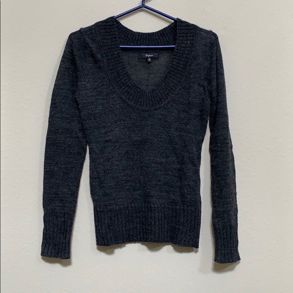 Express scoop neck grey sweater
